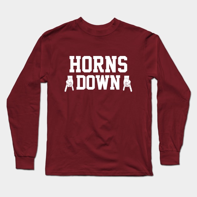 Horns Down - Burgundy/White Long Sleeve T-Shirt by KFig21